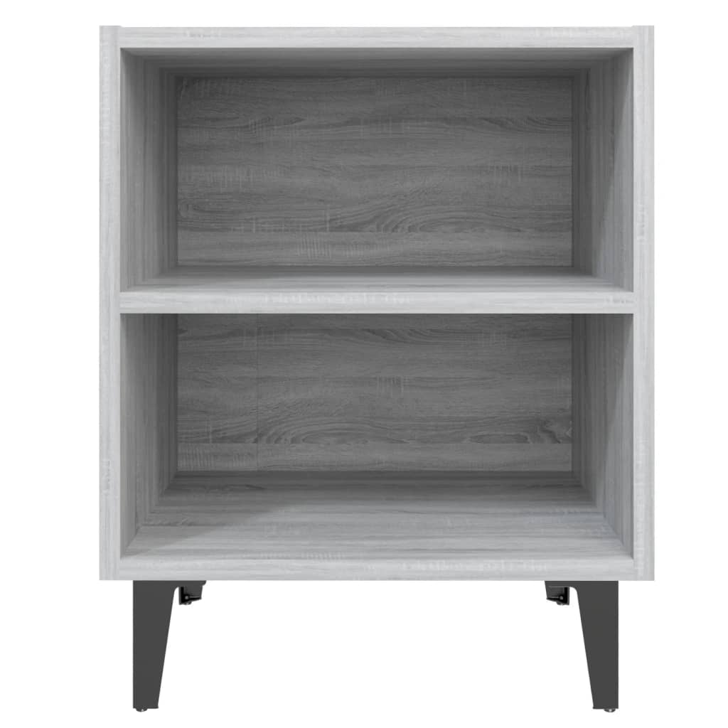 Nachtkastje Met Metalen Poten 40X30X50 Cm Grijs Sonoma Eiken