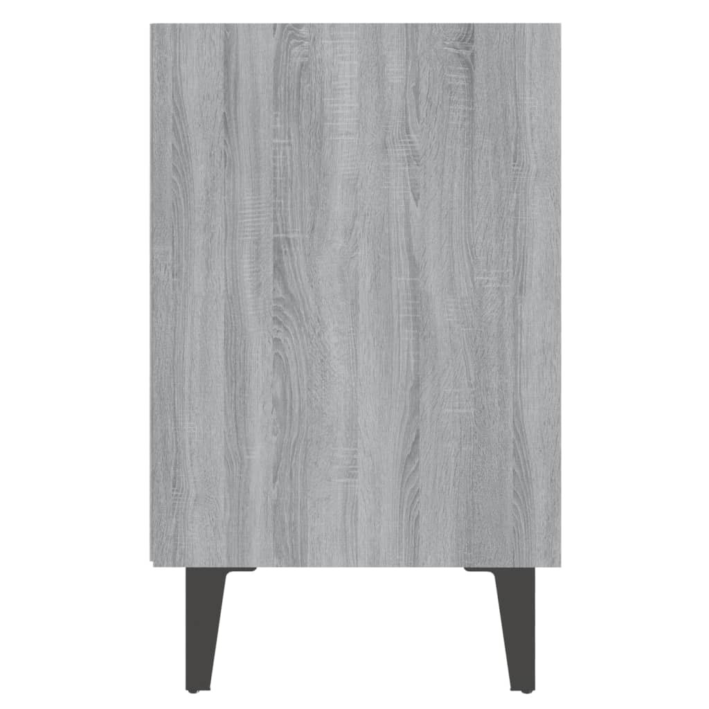 Nachtkastje Met Metalen Poten 40X30X50 Cm Grijs Sonoma Eiken
