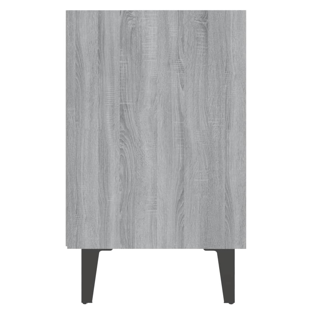 Nachtkastjes 2 St Met Metalen Poten 40X30X50 Cm Grijs Sonoma