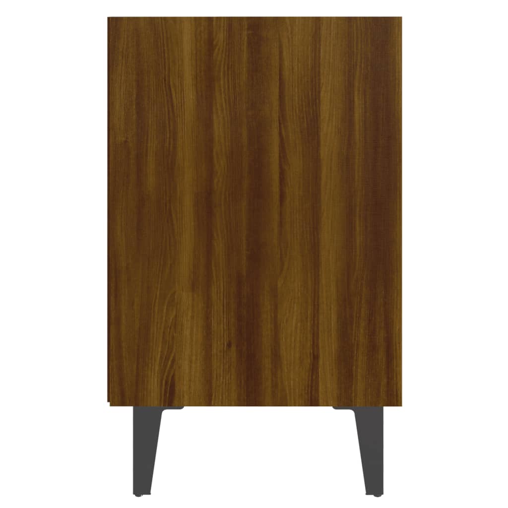 Nachtkastje Met Metalen Poten 40X30X50 Cm Bruineikenkleurig