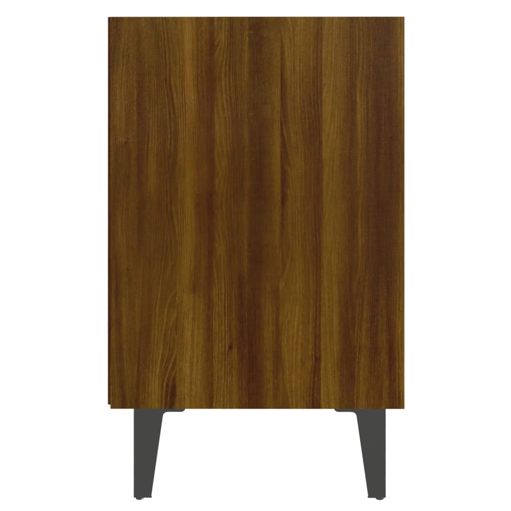 Nachtkastjes 2 St Met Metalen Poten 40X30X50 Cm Bruineikenkleur