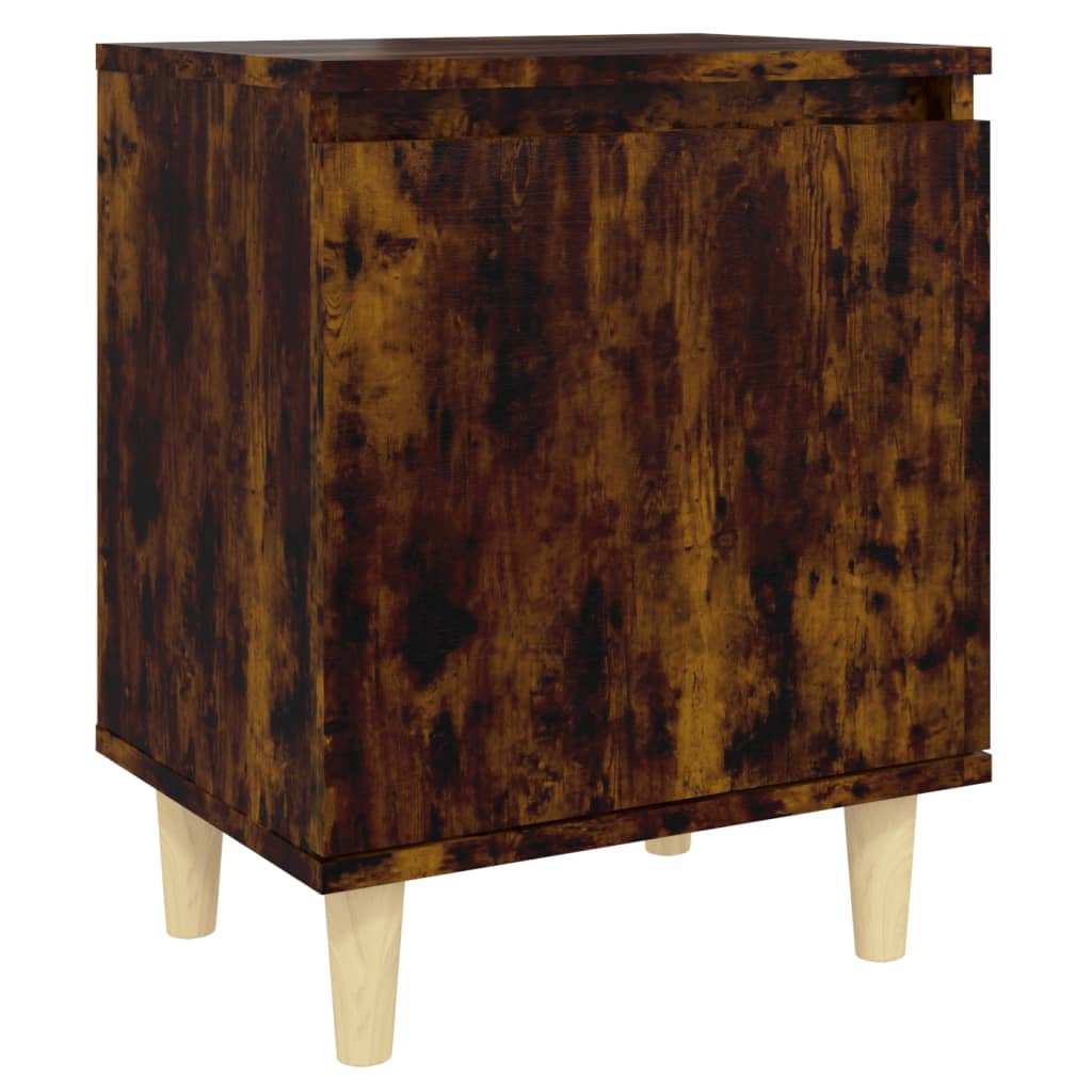 Nachtkastje Met Houten Poten 40X30X50 Cm Gerookt Eikenkleurig