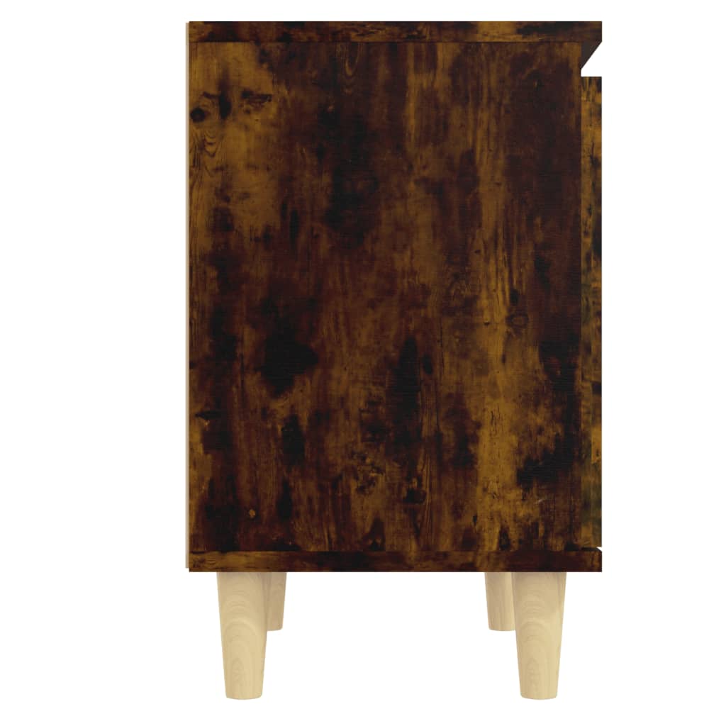 Nachtkastjes 2 St Met Houten Poten 40X30X50 Cm Gerookt Eiken