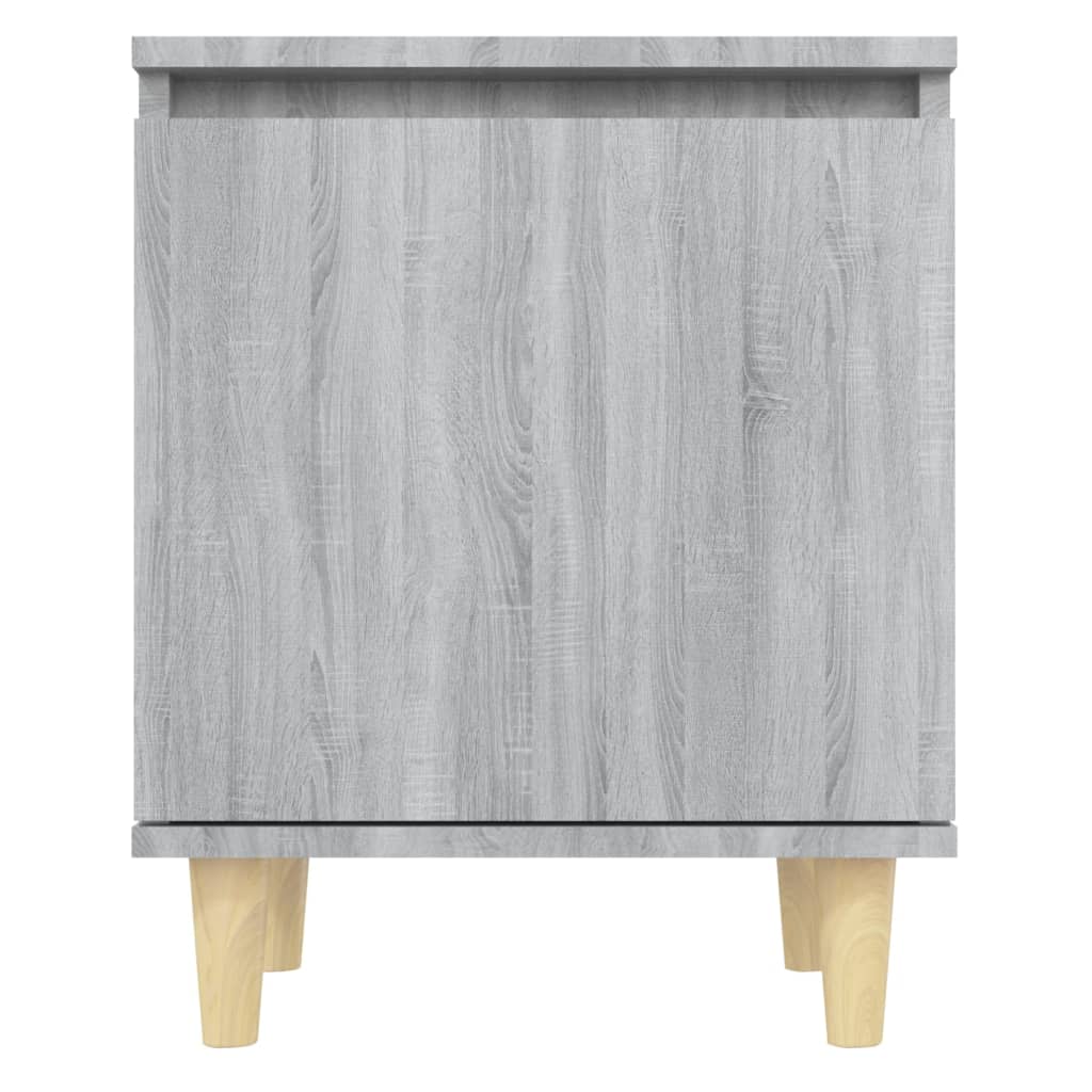 Nachtkastje Met Houten Poten 40X30X50 Cm Grijs Sonoma Eiken
