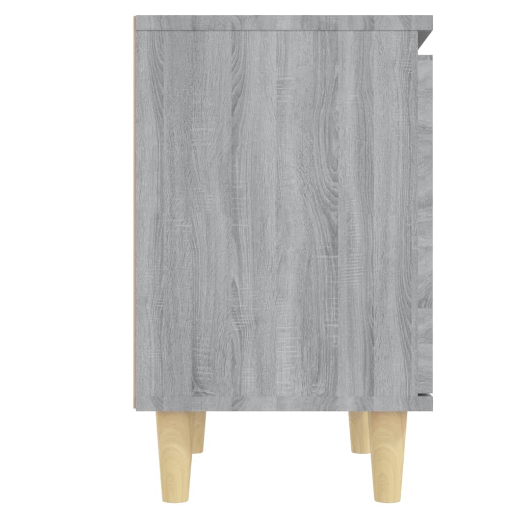 Nachtkastje Met Houten Poten 40X30X50 Cm Grijs Sonoma Eiken