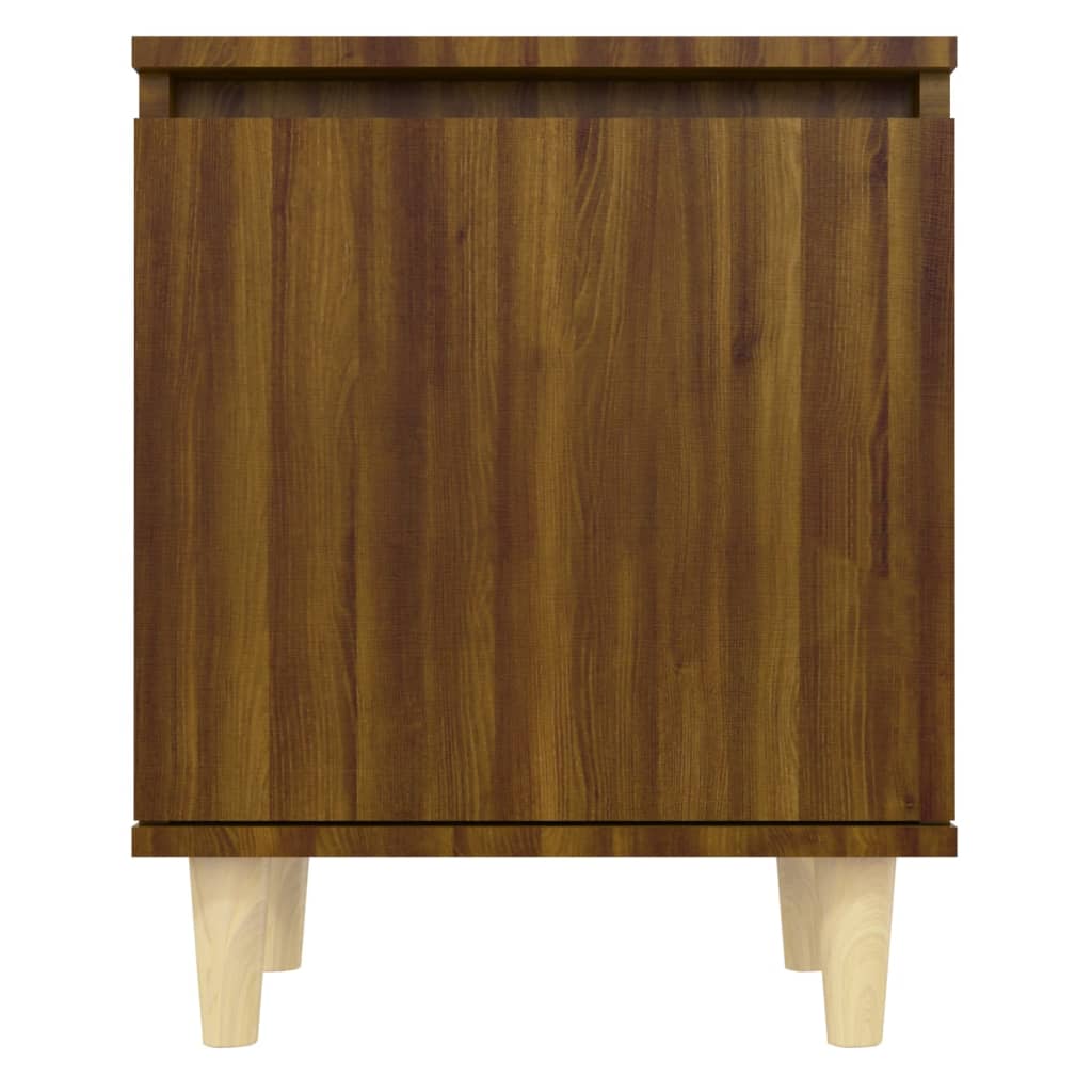Nachtkastjes 2 St Met Houten Poten 40X30X50 Cm Bruineikenkleur