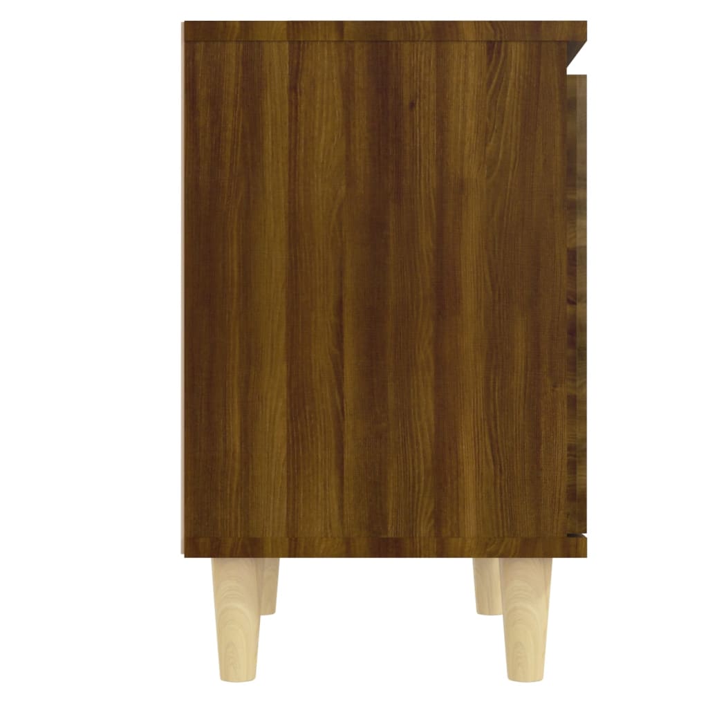 Nachtkastjes 2 St Met Houten Poten 40X30X50 Cm Bruineikenkleur