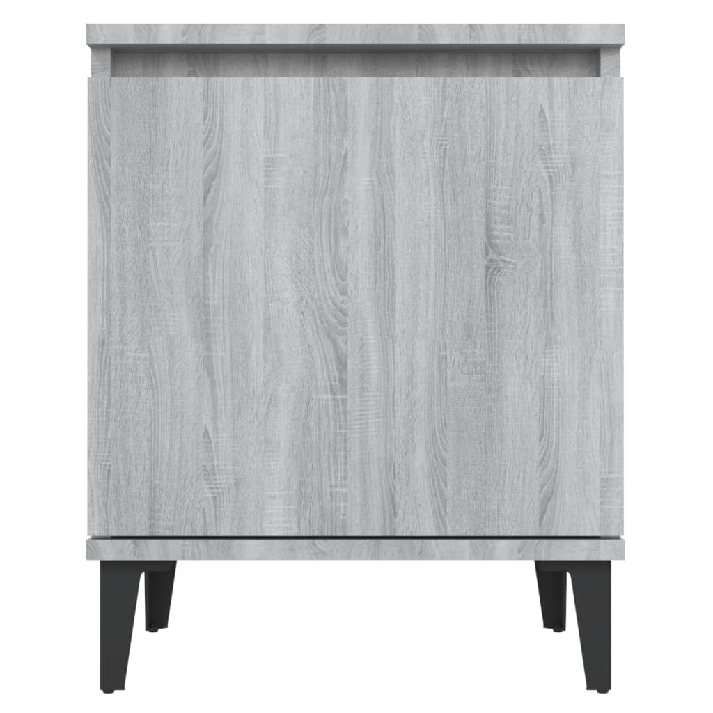 Nachtkastje Met Metalen Poten 40X30X50 Cm Grijs Sonoma Eiken