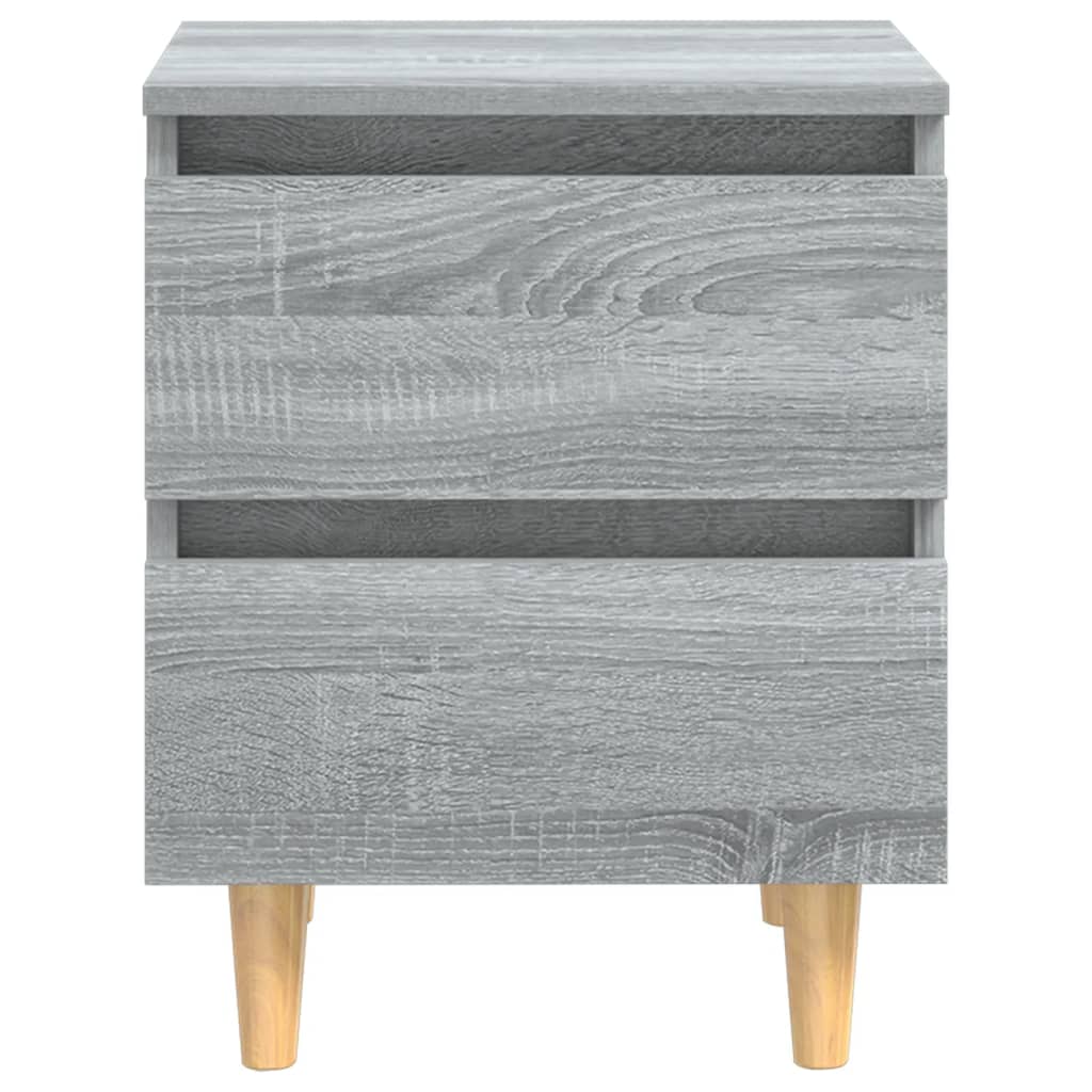 Nachtkastje Met Houten Poten 40X35X50 Cm Grijs Sonoma Eiken