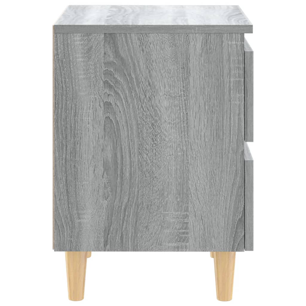 Nachtkastje Met Houten Poten 40X35X50 Cm Grijs Sonoma Eiken