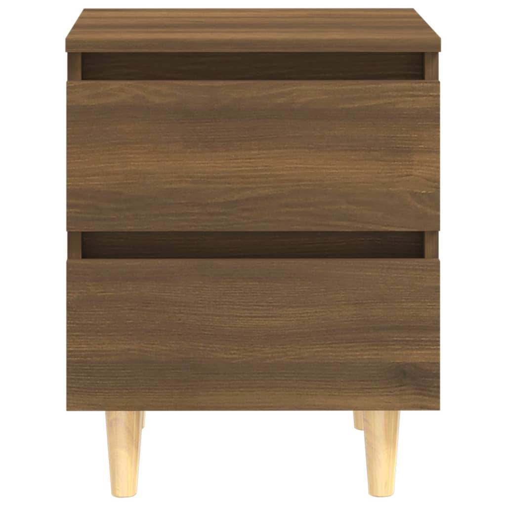 Nachtkastje Met Houten Poten 40X35X50 Cm Bruineikenkleurig