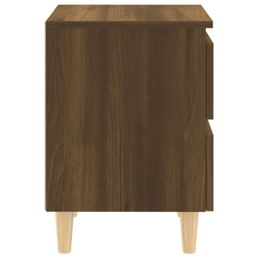 Nachtkastjes 2 St Met Houten Poten 40X35X50 Cm Bruineikenkleur