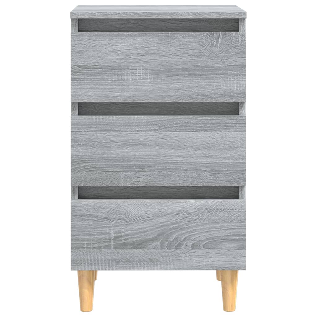 Nachtkastjes 2 St Met Houten Poten 40X35X69 Cm Grijs Sonoma