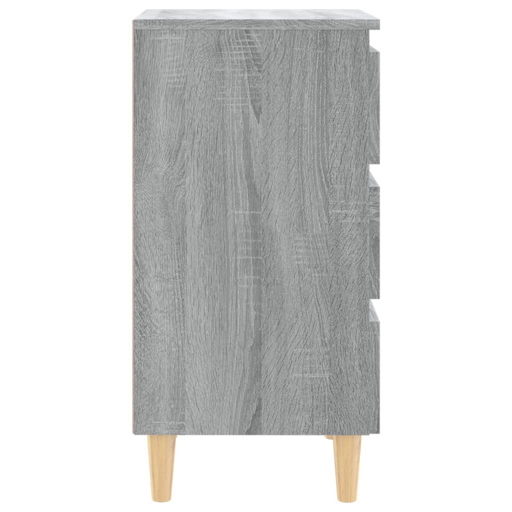Nachtkastjes 2 St Met Houten Poten 40X35X69 Cm Grijs Sonoma