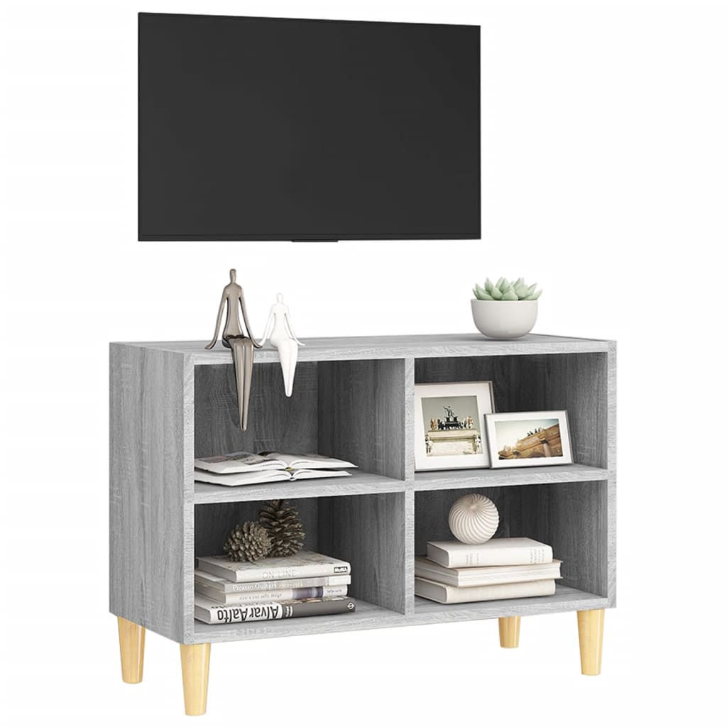 Tv-Meubel Met Houten Poten 69,5X30X50 Cm Grijs Sonoma Eiken