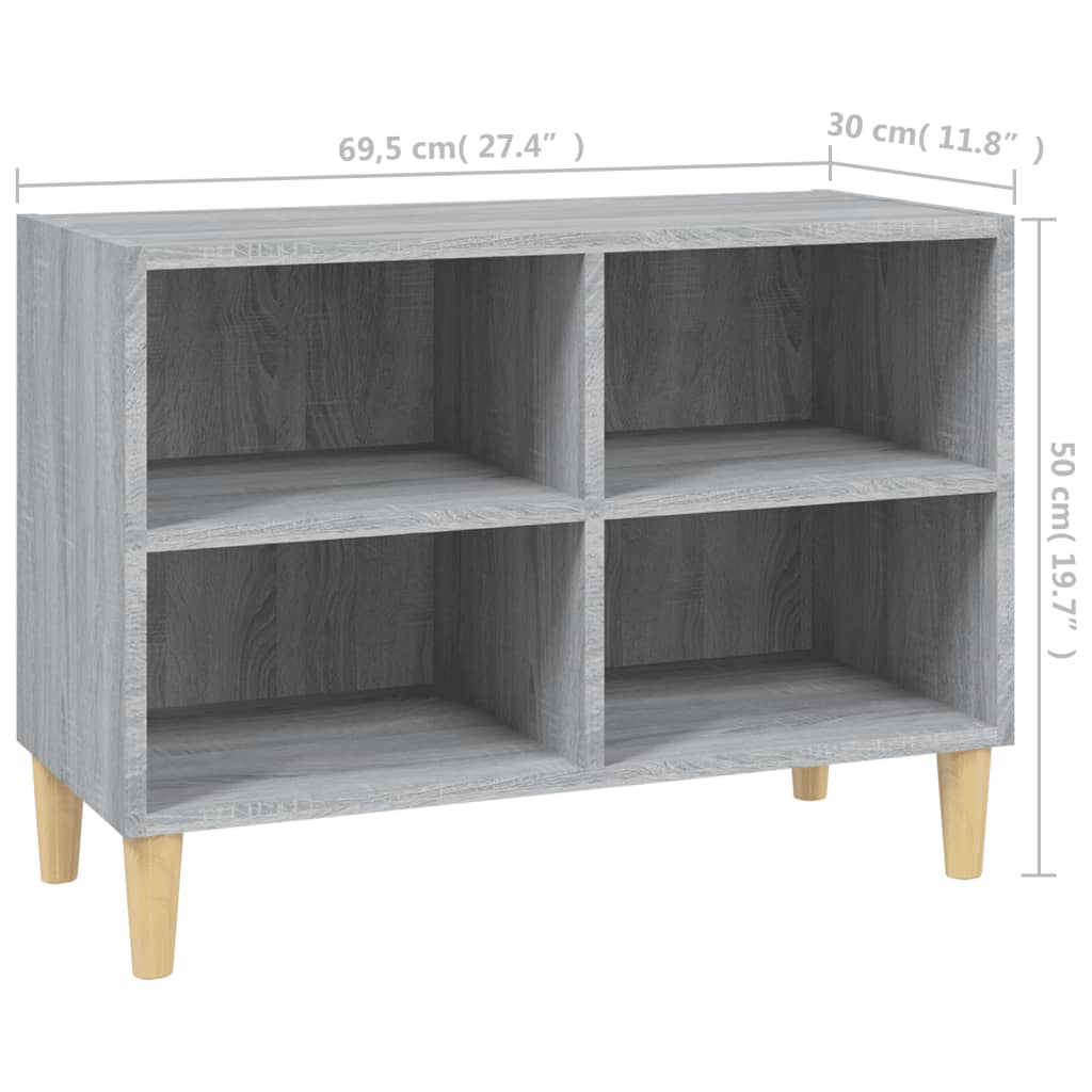 Tv-Meubel Met Houten Poten 69,5X30X50 Cm Grijs Sonoma Eiken