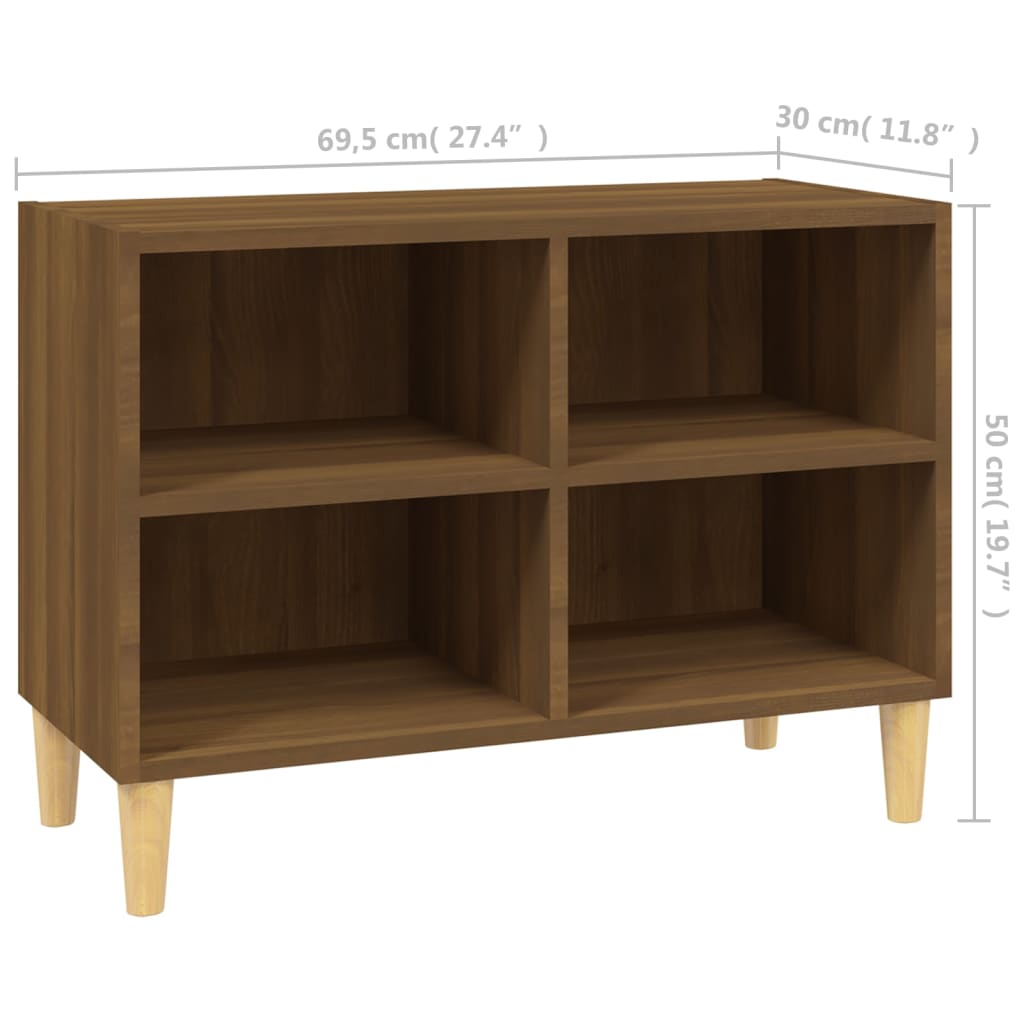 Tv-Meubel Met Houten Poten 69,5X30X50 Cm Bruineikenkleurig