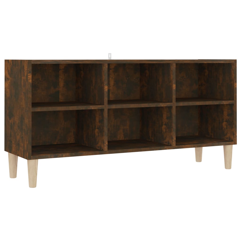 Tv-Meubel Met Houten Poten 103,5X30X50 Cm Gerookt Eikenkleurig