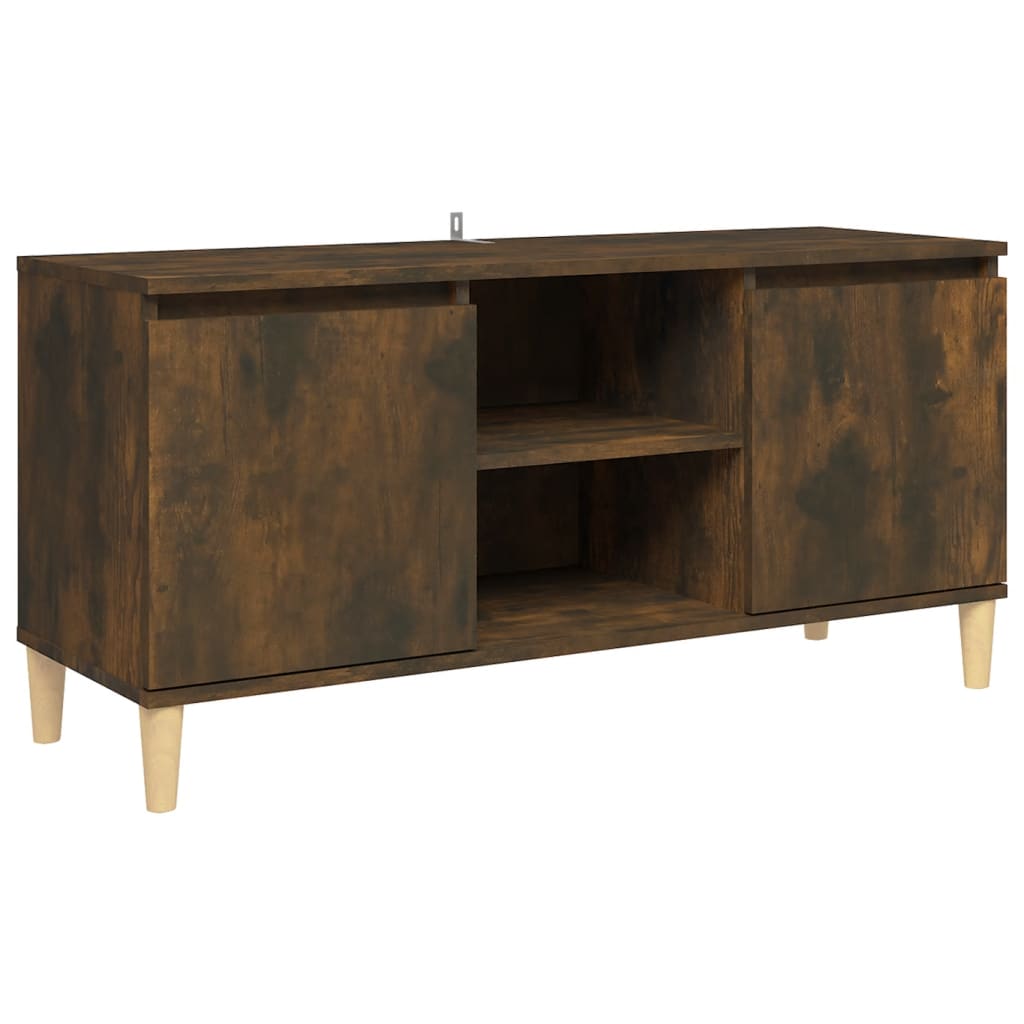 Tv-Meubel Met Houten Poten 103,5X35X50 Cm Gerookt Eikenkleurig