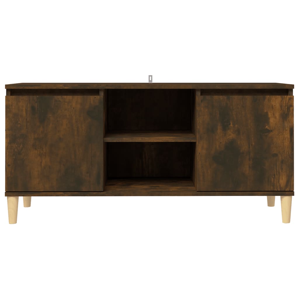 Tv-Meubel Met Houten Poten 103,5X35X50 Cm Gerookt Eikenkleurig