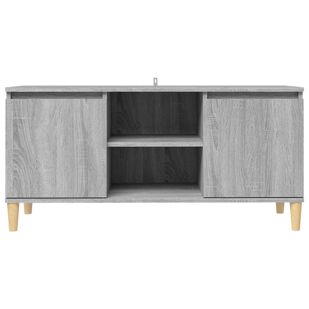 Tv-Meubel Met Houten Poten 103,5X35X50 Cm Grijs Sonoma Eiken