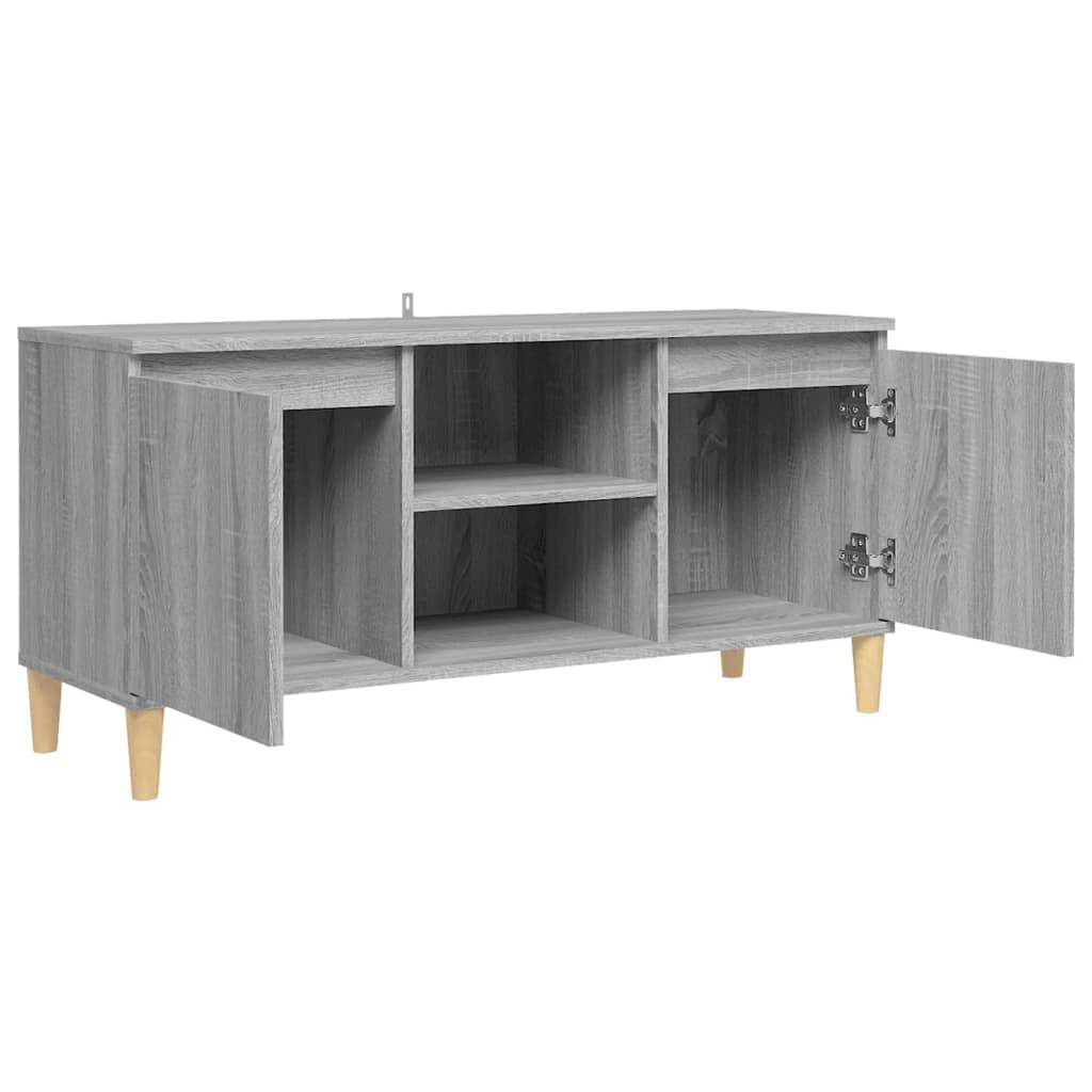 Tv-Meubel Met Houten Poten 103,5X35X50 Cm Grijs Sonoma Eiken