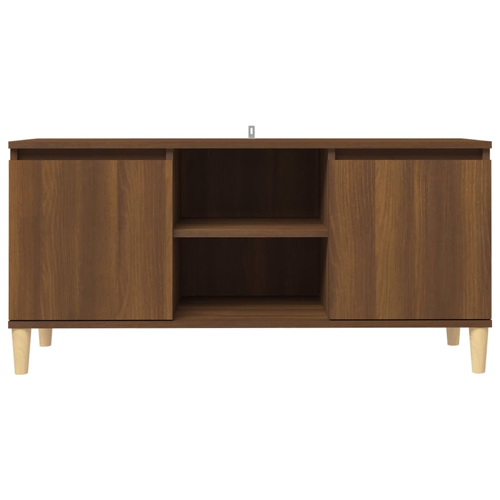 Tv-Meubel Met Houten Poten 103,5X35X50 Cm Bruineikenkleurig