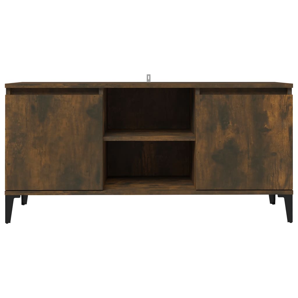 Tv-Meubel Met Metalen Poten 103,5X35X50 Cm Gerookt Eikenkleurig