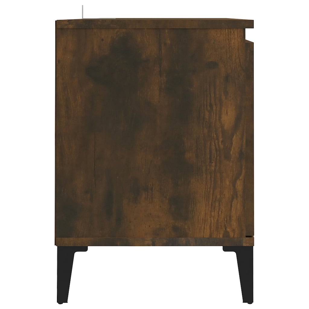 Tv-Meubel Met Metalen Poten 103,5X35X50 Cm Gerookt Eikenkleurig