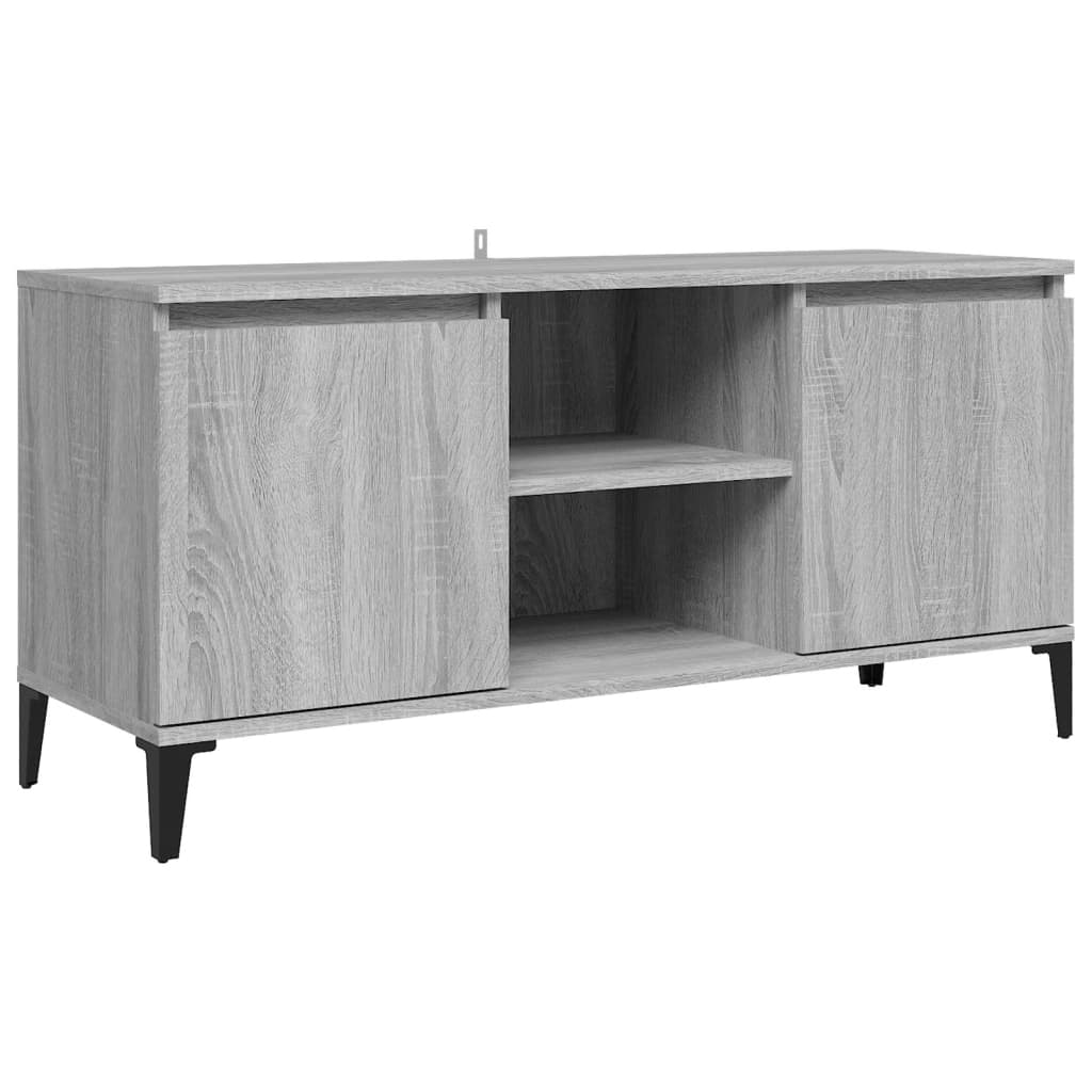 Tv-Meubel Met Metalen Poten 103,5X35X50 Cm Grijs Sonoma Eiken