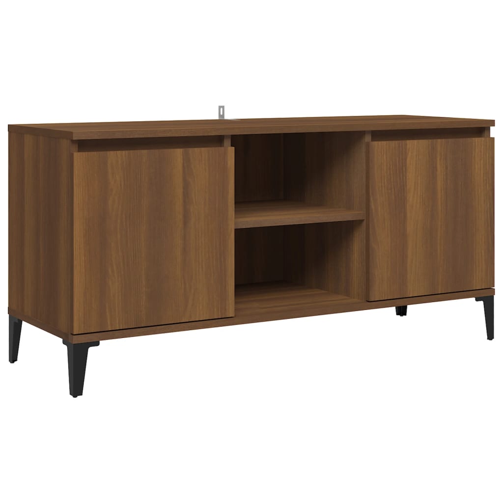 Tv-Meubel Met Metalen Poten 103,5X35X50 Cm Bruineikenkleurig