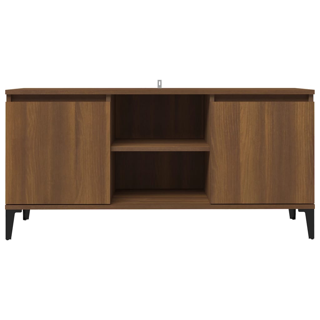 Tv-Meubel Met Metalen Poten 103,5X35X50 Cm Bruineikenkleurig