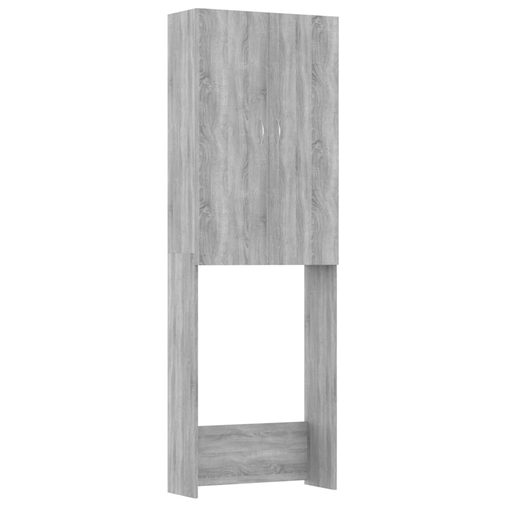 Wasmachinekast 64X25,5X190 Cm Grijs Sonoma Eikenkleurig