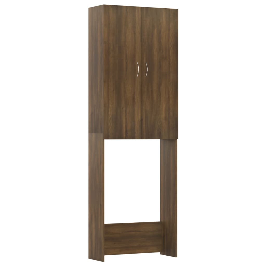 Wasmachinekast 64X25,5X190 Cm Bruineikenkleurig