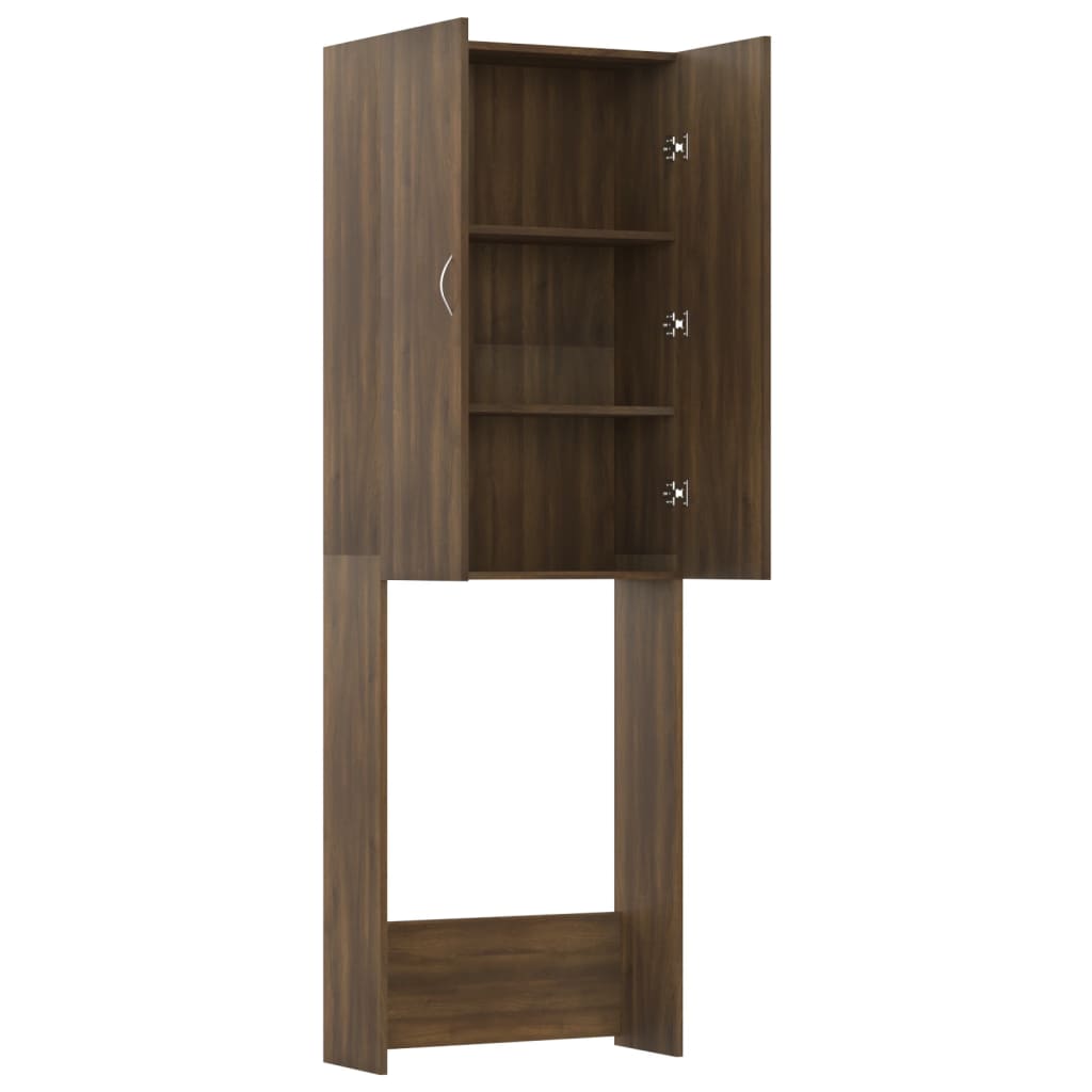 Wasmachinekast 64X25,5X190 Cm Bruineikenkleurig