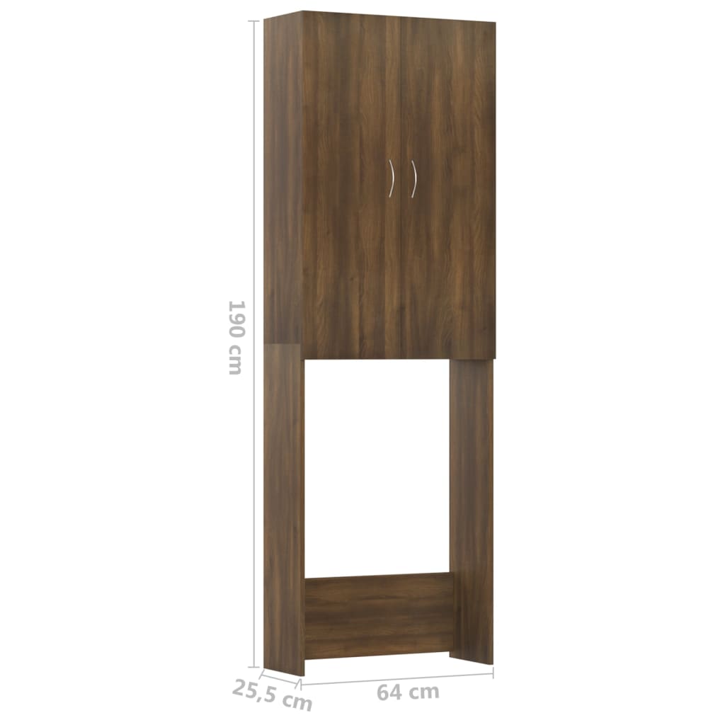 Wasmachinekast 64X25,5X190 Cm Bruineikenkleurig