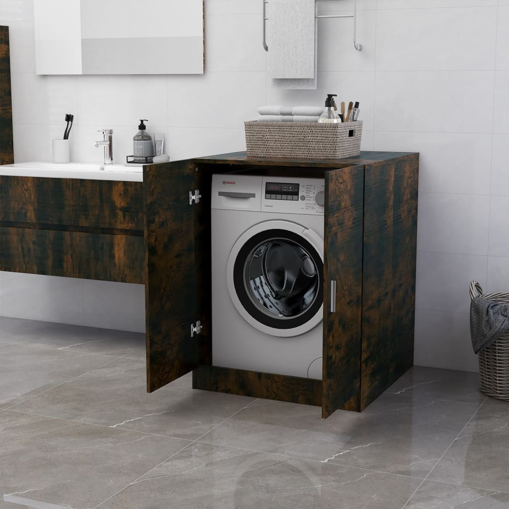 Wasmachinekast 71X71,5X91,5 Cm Gerookt Eikenkleurig
