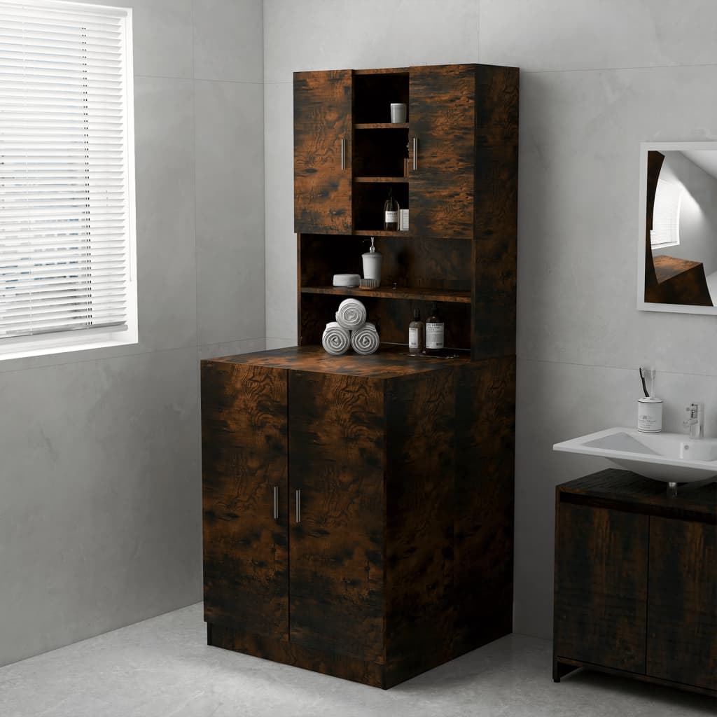 Wasmachinekast 71X71,5X91,5 Cm Gerookt Eikenkleurig