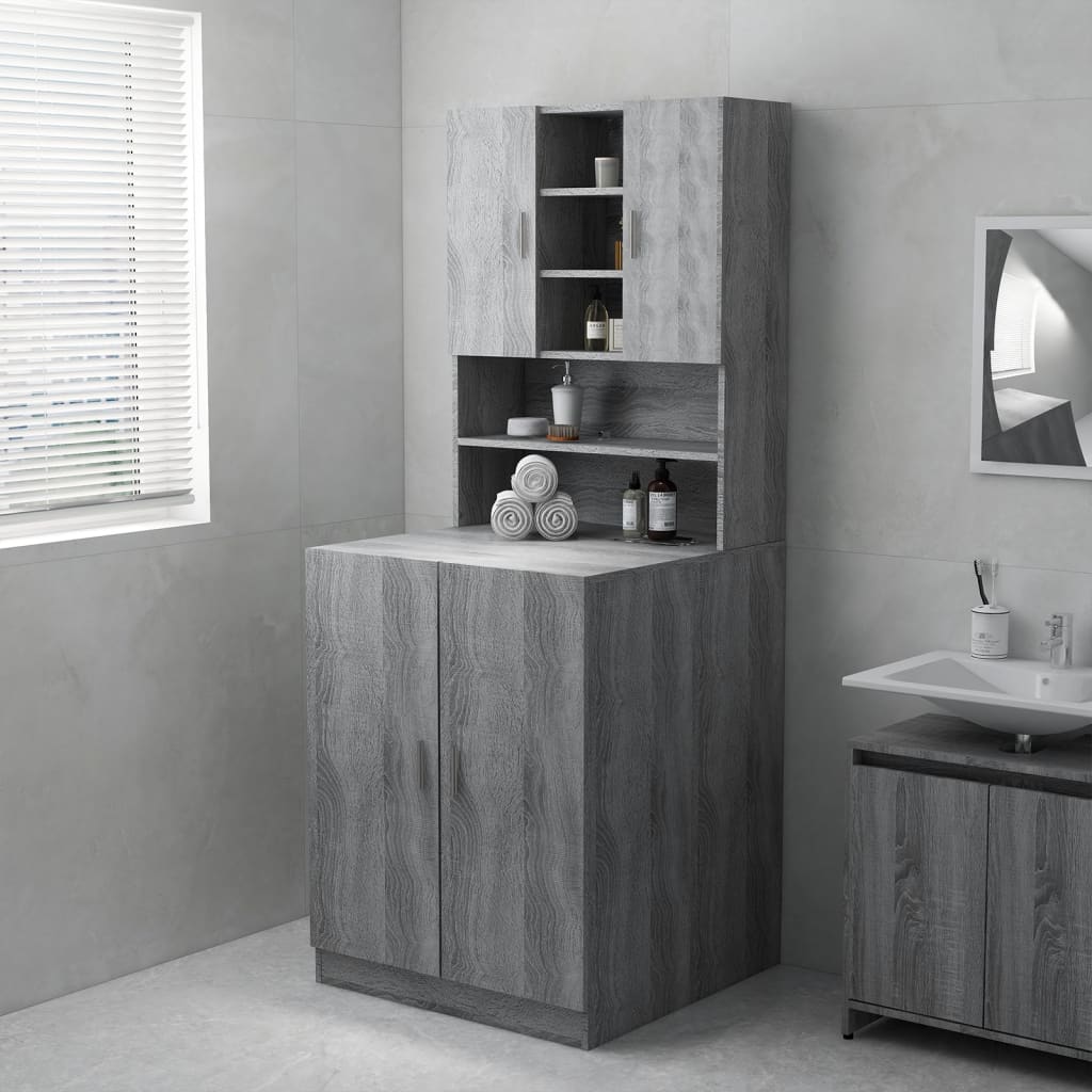Wasmachinekast 71X71,5X91,5 Cm Grijs Sonoma Eikenkleurig