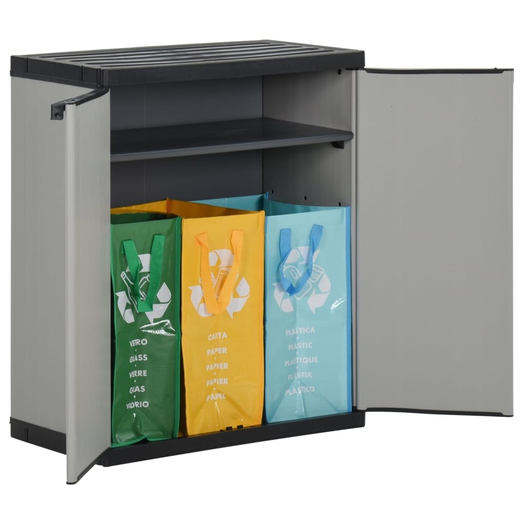 Tuinafvalkast 68X40X85 Cm Polypropeen Grijs En Zwart