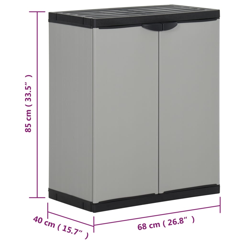 Tuinafvalkast 68X40X85 Cm Polypropeen Grijs En Zwart