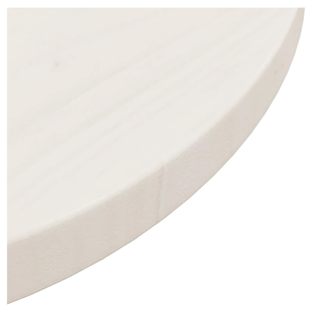 Tafelblad Ø40X2,5 Cm Massief Grenenhout Wit