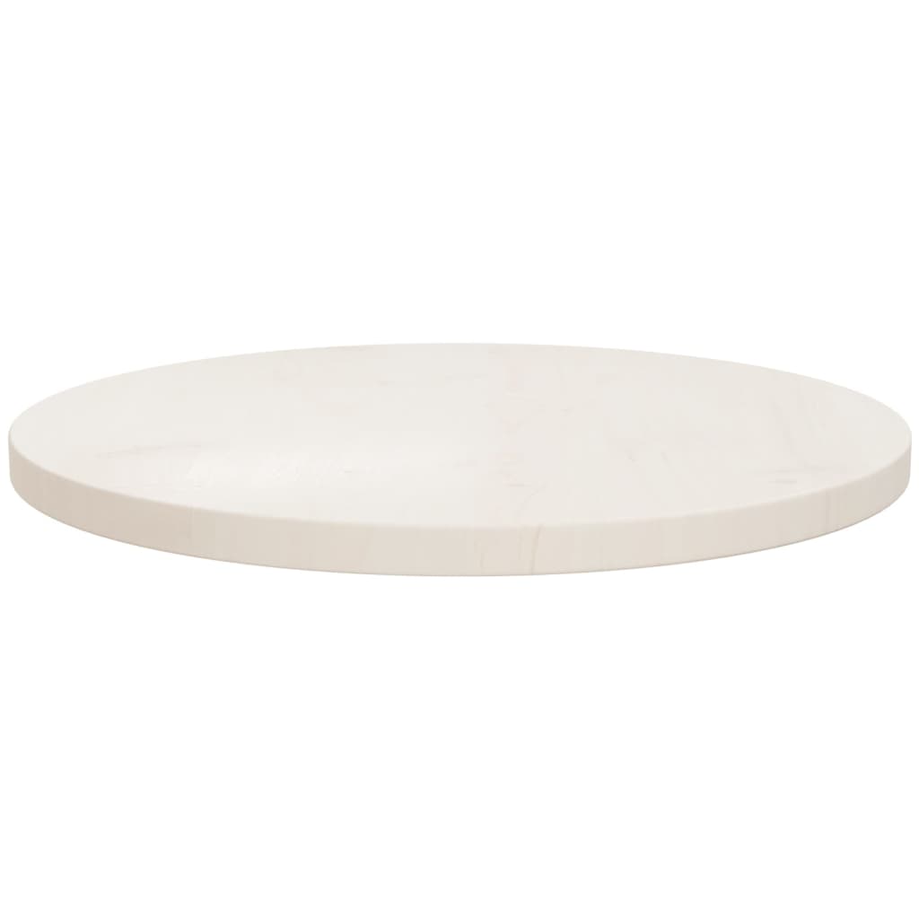 Tafelblad Ø50X2,5 Cm Massief Grenenhout Wit