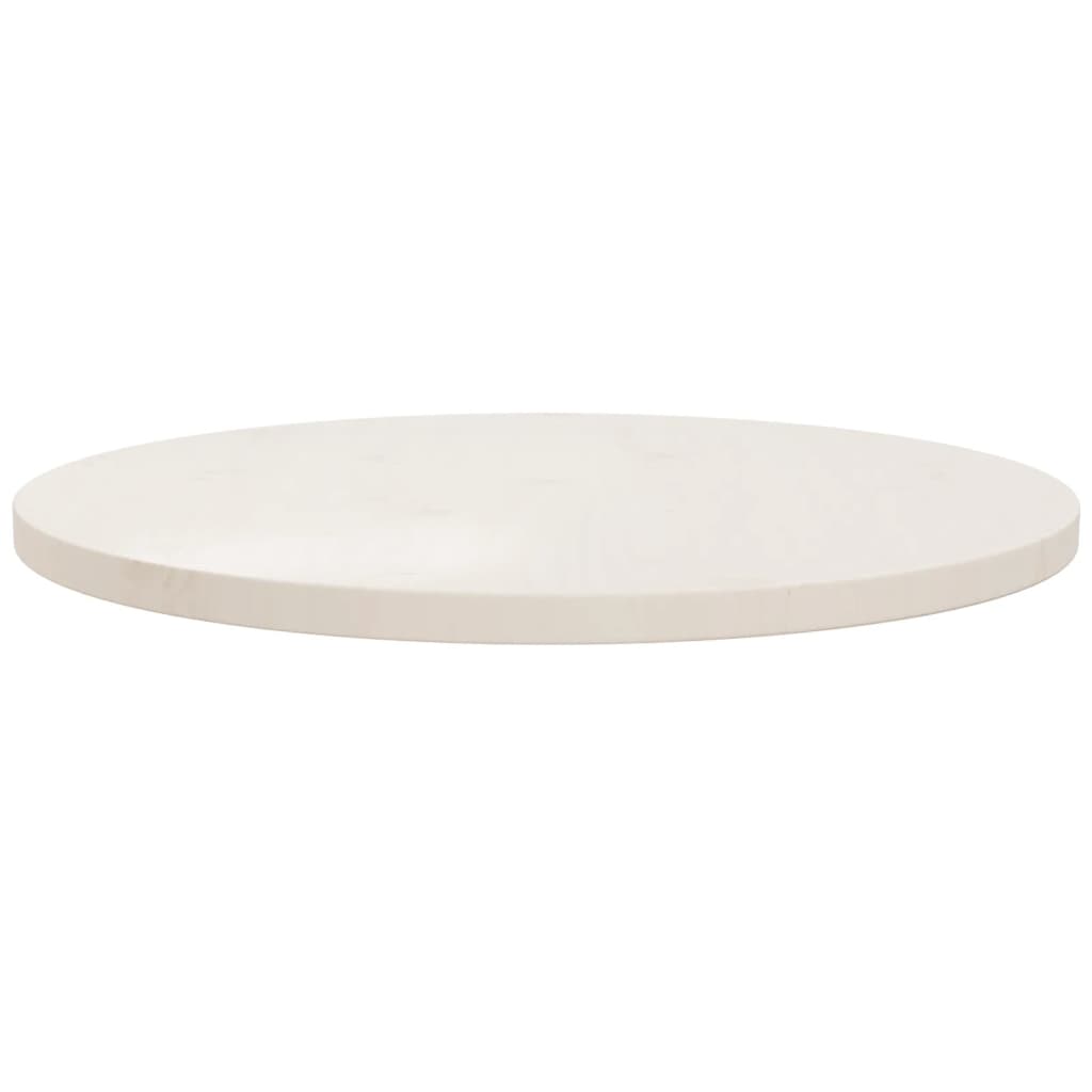 Tafelblad Ø60X2,5 Cm Massief Grenenhout Wit