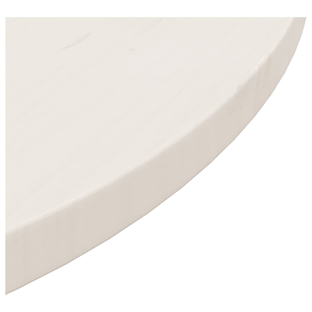 Tafelblad Ø60X2,5 Cm Massief Grenenhout Wit