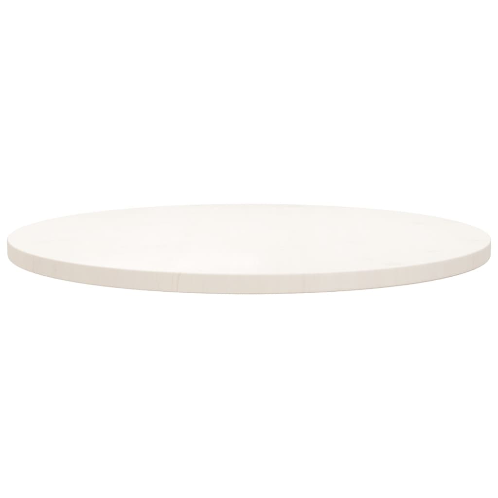 Tafelblad Ø70X2,5 Cm Massief Grenenhout Wit