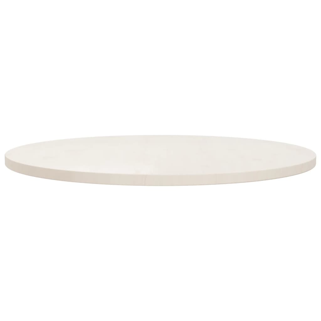 Tafelblad Ø80X2,5 Cm Massief Grenenhout Wit
