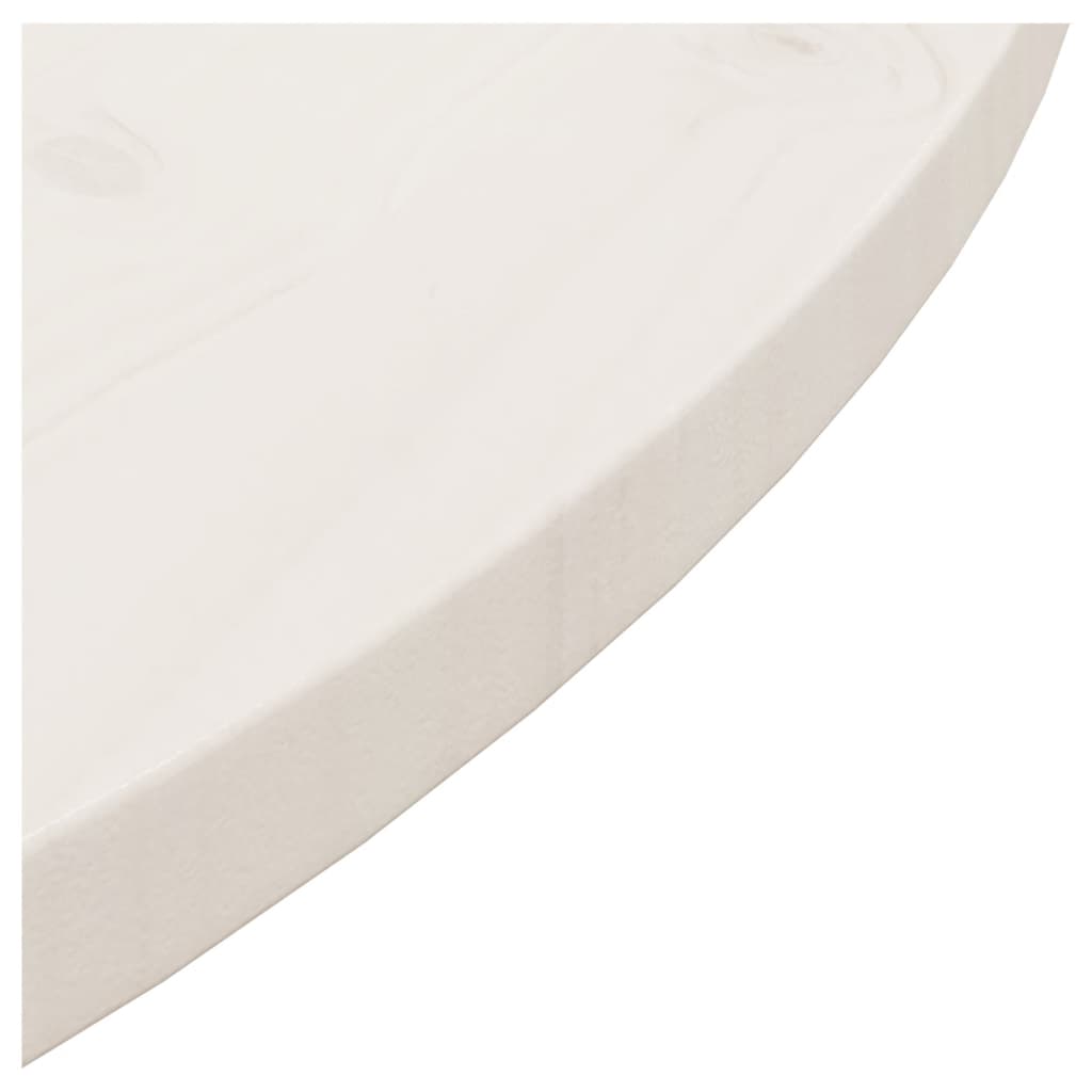 Tafelblad Ø80X2,5 Cm Massief Grenenhout Wit