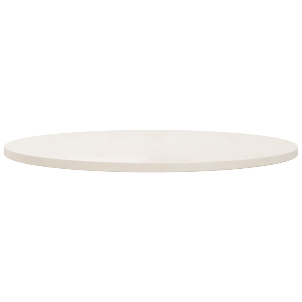 Tafelblad Ø90X2,5 Cm Massief Grenenhout Wit