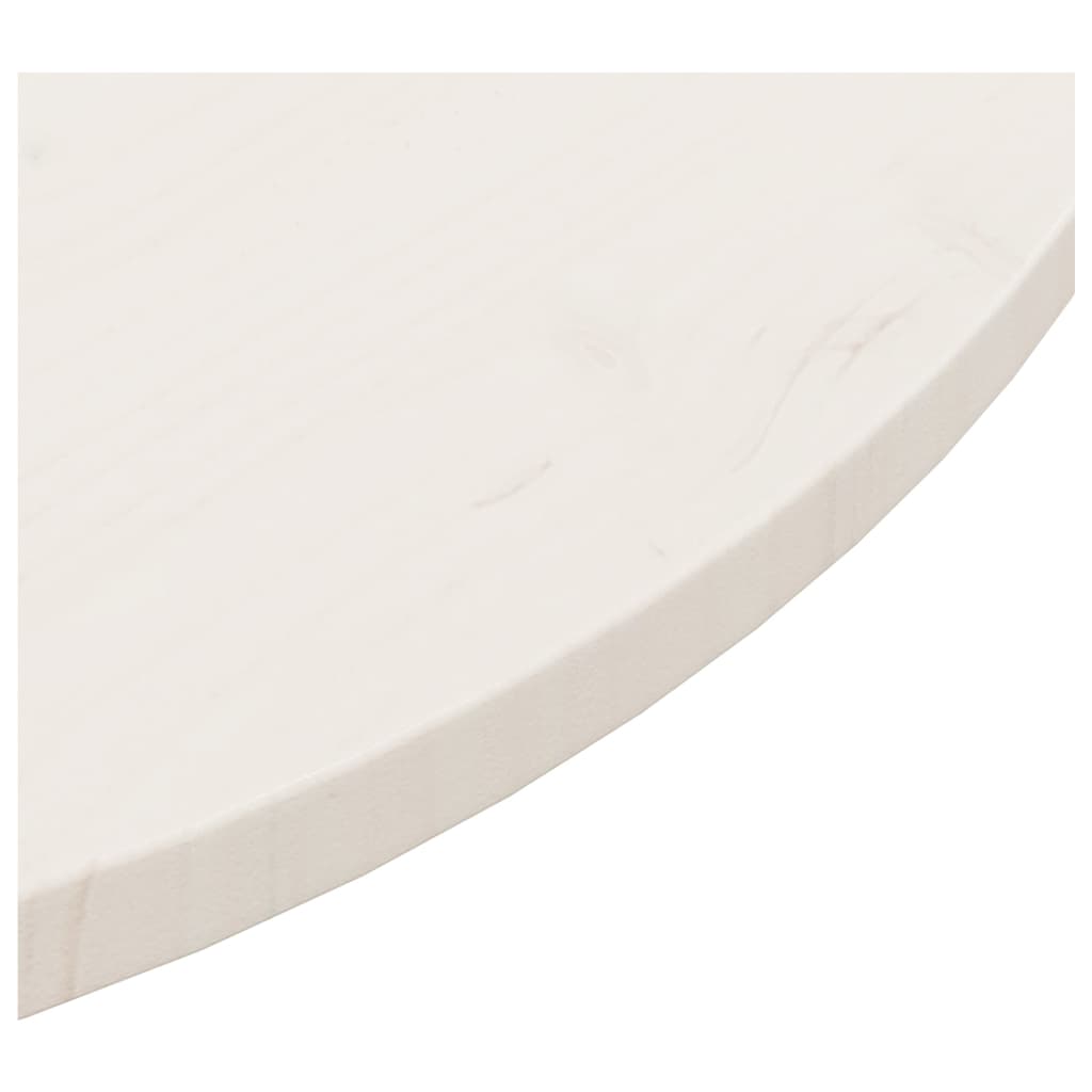 Tafelblad Ø90X2,5 Cm Massief Grenenhout Wit